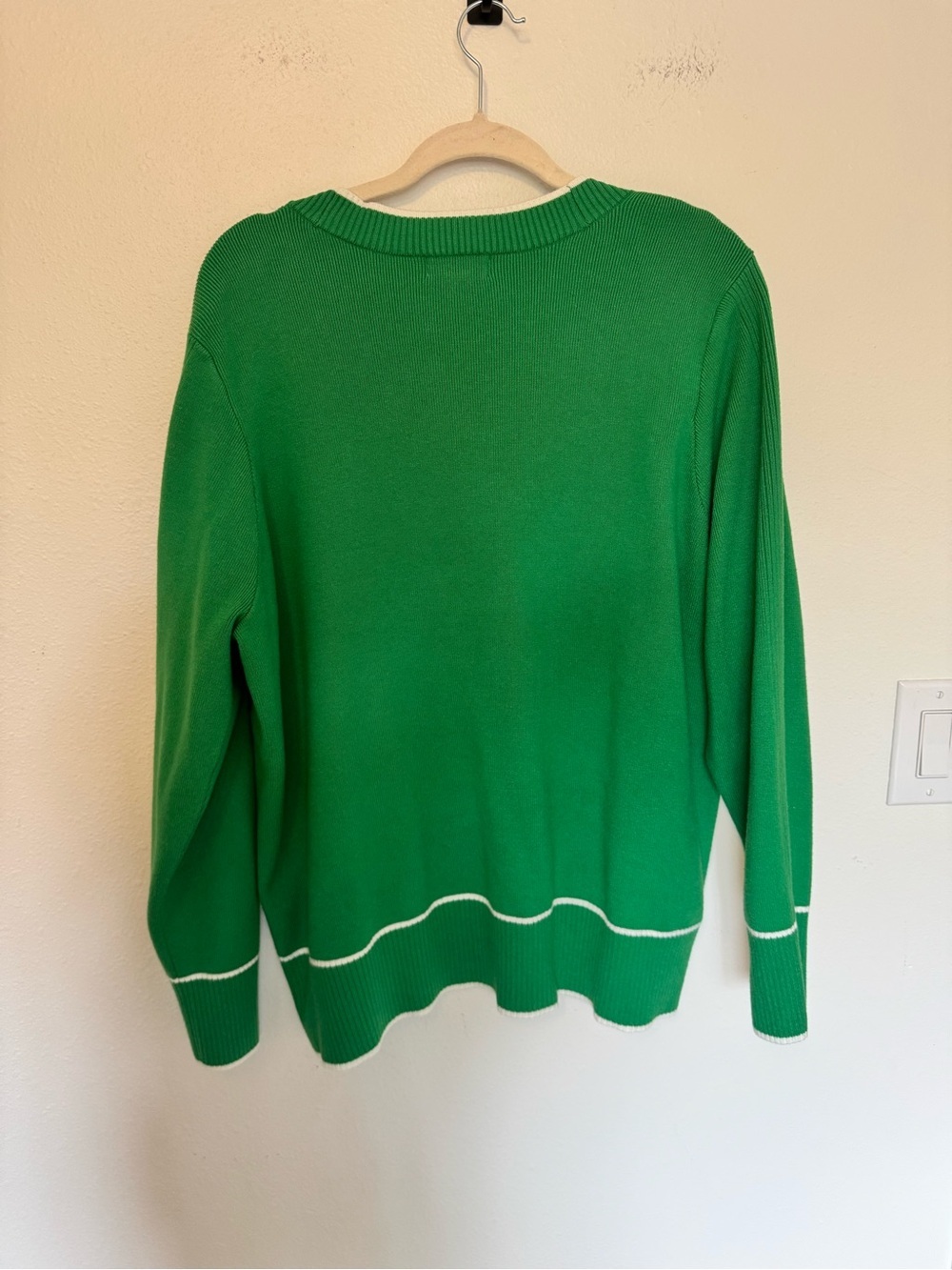 Maeve Anthropologie Womens Button Down Cardgian Green White Size 2X Plus EUC - Picture 6 of 8